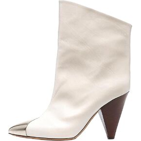 Womens High Conical Heel Short Boots Fall Pointed Toe Ankle Leather Dress Booties Cowhide Warm Large Size Casual Fashion Party Elastic Relaxed Slouchy in Kuwait