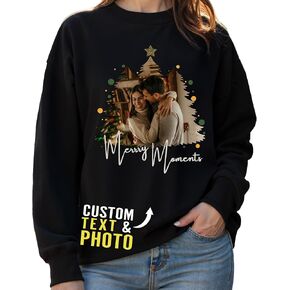 Custom Photo Sweatshirt for Men Women Boyfriend Girlfriend Dad Mom Family Couples, Custom Sweatshirt with Face Text in Saudi Arabia
