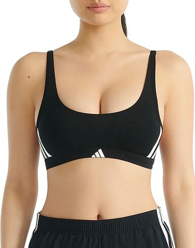 حمالة صدر نسائية من Adidas مكونة من 3 خطوط Active Essentials مصنوعة من القطن مع ملفات تعريف الارتباط قابلة للإزالة in Saudi Arabia