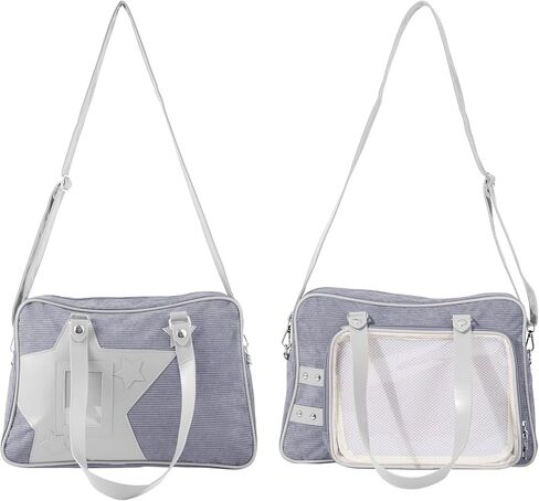 Kawaii Ita Bag Crossbody, Pin Purse, Messenger Bag Pin Display,Shoulderbag with Transparent Incert, Corduroy in Saudi Arabia
