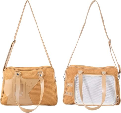 Kawaii Ita Bag Crossbody, Pin Purse, Messenger Bag Pin Display,Shoulderbag with Transparent Incert, Corduroy in Saudi Arabia