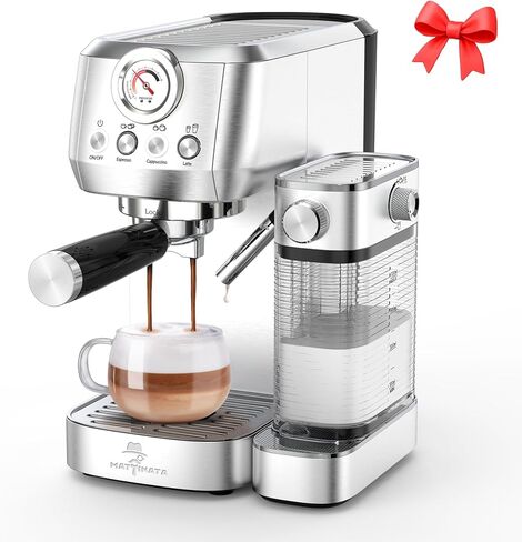 Cappuccino Coffee Machine, Espresso Machine Touchscreen Control with Auto Milk Frother, Stainless Steel Espresso Maker 20 Bar, Latte Coffee Maker with for Home, Office with Timer in Saudi Arabia