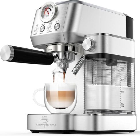 Cappuccino Coffee Machine, Espresso Machine Touchscreen Control with Auto Milk Frother, Stainless Steel Espresso Maker 20 Bar, Latte Coffee Maker with for Home, Office with Timer in Saudi Arabia