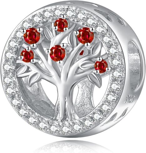 Tree of Life Birthstone Charms for Bracelets, 925 Sterling Silver Women Bead Charms for Charm Bracelets Necklace, Mother's Day Birthday Anniversary Jewelry Gifts for Wife Mom Grandma Daughter in Saudi Arabia