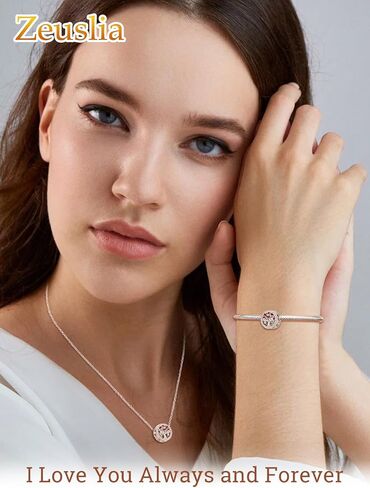 Tree of Life Birthstone Charms for Bracelets, 925 Sterling Silver Women Bead Charms for Charm Bracelets Necklace, Mother's Day Birthday Anniversary Jewelry Gifts for Wife Mom Grandma Daughter in Saudi Arabia