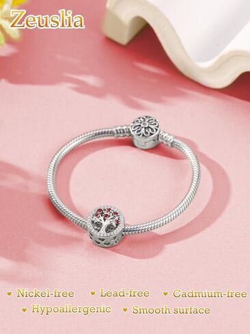 Tree of Life Birthstone Charms for Bracelets, 925 Sterling Silver Women Bead Charms for Charm Bracelets Necklace, Mother's Day Birthday Anniversary Jewelry Gifts for Wife Mom Grandma Daughter in Saudi Arabia