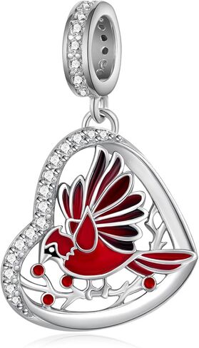 Red Cardinal Charm 925 Sterling Silver Pandora Bracelet Charms Bird Jewelry Cardinal Gifts for Women in Saudi Arabia