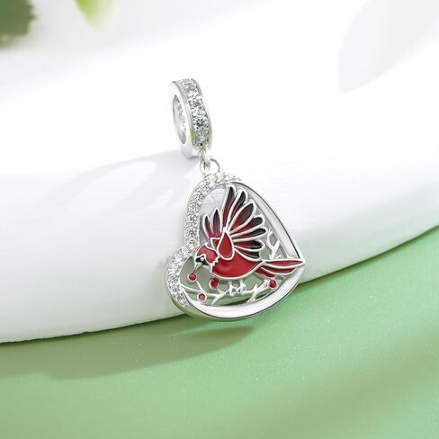 Red Cardinal Charm 925 Sterling Silver Pandora Bracelet Charms Bird Jewelry Cardinal Gifts for Women in Saudi Arabia