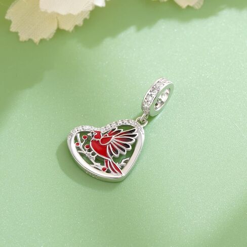 Red Cardinal Charm 925 Sterling Silver Pandora Bracelet Charms Bird Jewelry Cardinal Gifts for Women in Saudi Arabia