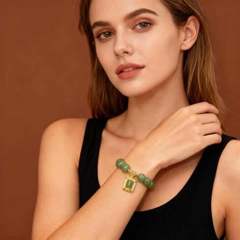 Jade Bracelet for Women Good Luck Charm Money Bracelet Wealth Natural Stone Green Beaded Jade Bangle Blessing Charm Red Jewelry Friendship Birthday Gifts in Saudi Arabia