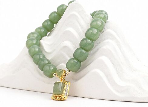 Jade Bracelet for Women Good Luck Charm Money Bracelet Wealth Natural Stone Green Beaded Jade Bangle Blessing Charm Red Jewelry Friendship Birthday Gifts in Saudi Arabia
