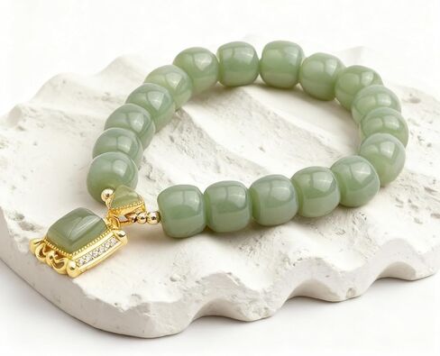 Jade Bracelet for Women Good Luck Charm Money Bracelet Wealth Natural Stone Green Beaded Jade Bangle Blessing Charm Red Jewelry Friendship Birthday Gifts in Saudi Arabia