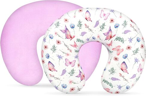 Nursing Pillow Cover 1 Pack, Minky Removable Nursing Pillowcase for Breastfeeding Pillows, Reversible Feeding Slipcover for Baby Boys/Girls, Super Soft Comfortable (Stylish Floral) in Kuwait