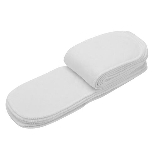 Nappy Liner Cloth Diaper Set - 10pcs, Organic Cotton, Soft and Breathable, Double Water Absorbency, Stitched to Prevent Fraying, Reusable, Easy to Use and Clean (Three Layers in Saudi Arabia