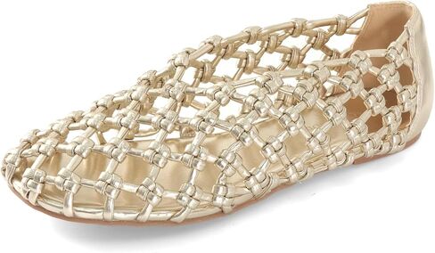 Mesh Ballet Flats for Women Faux Leather Mary Jane Shoes with Round Toe and Flat Heel for Casual & Beach in Saudi Arabia