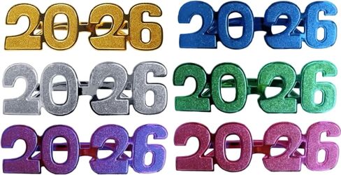 الجدة السنة الجديدة 2026 حزب نظارات احتفالية عطلة الاحتفال نظارات إطار بريق - 12 حزمة in Saudi Arabia