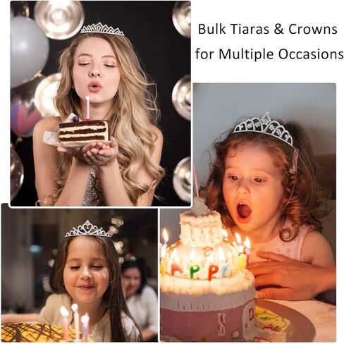 40 Pcs Tiaras Crowns for Girls Women Small Silver Princess Tiara Bulk Crown Tiaras Rapunzel Crowns for Wedding Birthday Crystal Tiara for Prom, Bride, Pageant, Halloween in Saudi Arabia