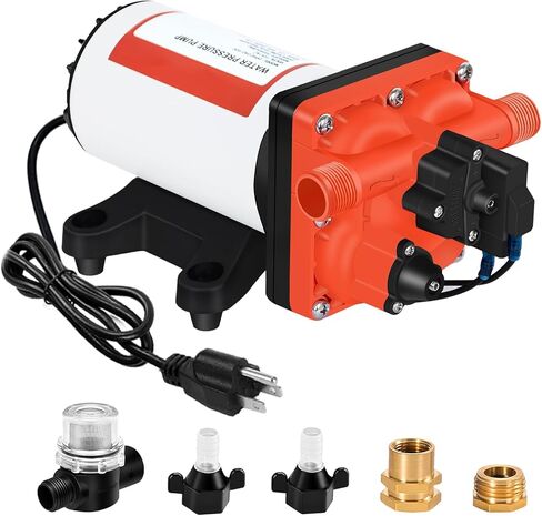 DC 12V RV Water Pump 3.5GPM 45PSI, 12 Volt On Demand Water Pressure Pump with Pressure Switch Quiet Self-priming Portable Diaphragm Pump for RV Camper Marine Garden Yacht Boats irrigation Rain Barrel in Saudi Arabia