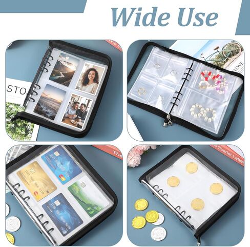 Jewelry Storage Book Set Transparent Travel Jewelry Organizer with Anti-Oxidation Pocket Traveling Necklace Earring Organizer for Ring, Bracelets, Postcard(120 Grids +75 Thicken PVC Zipper Bags) in Saudi Arabia