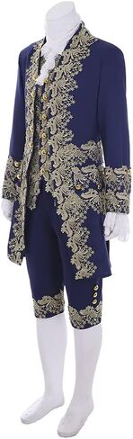Men's 18th Century Rococo Costume 1700s Baroque Frock Coat Waistcoat Pants Set Halloween Prince Outfit in Saudi Arabia