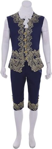 Men's 18th Century Rococo Costume 1700s Baroque Frock Coat Waistcoat Pants Set Halloween Prince Outfit in Saudi Arabia