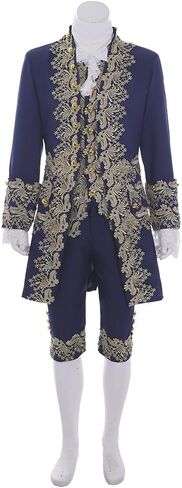 Men's 18th Century Rococo Costume 1700s Baroque Frock Coat Waistcoat Pants Set Halloween Prince Outfit in Saudi Arabia