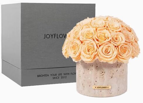 مزهرية الزهور المحفوظة من JoyFlower، مزهريات زهرة حجر الكهف الأصفر للقطع المركزية، زخارف الزهور الأبدية للحفلات المنزلية وغرفة المعيشة وغرفة النوم وطاولة القهوة، مزهرية الزهور المزخرفة ديكور المنزل الفريد in Kuwait