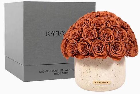 مزهرية الزهور المحفوظة من JoyFlower، مزهريات زهرة حجر الكهف الأصفر للقطع المركزية، زخارف الزهور الأبدية للحفلات المنزلية وغرفة المعيشة وغرفة النوم وطاولة القهوة، مزهرية الزهور المزخرفة ديكور المنزل الفريد in Kuwait
