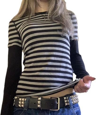 Y2k Grunge Shirts Fairy Gothic Tops Women Vintage Aesthetic Graphic Baggy Tees 90s E Girls Emo Top Harajuku Clothes in Saudi Arabia