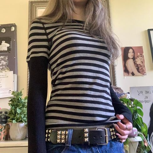 Y2k Grunge Shirts Fairy Gothic Tops Women Vintage Aesthetic Graphic Baggy Tees 90s E Girls Emo Top Harajuku Clothes in Saudi Arabia