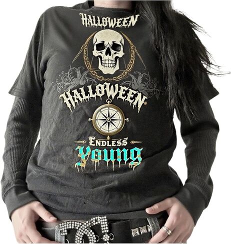 Y2k Grunge Shirts Fairy Gothic Tops Women Vintage Aesthetic Graphic Baggy Tees 90s E Girls Emo Top Harajuku Clothes in Saudi Arabia