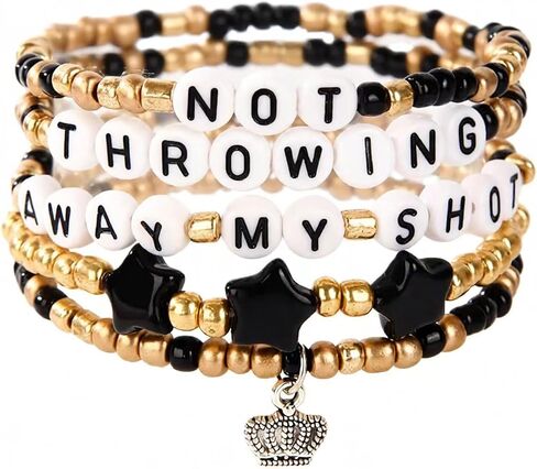 سوار برودواي الموسيقي لهدايا محبي هاميلتون، 4 قطع هدايا سوار للفتيات والنساء والرجال in Kuwait