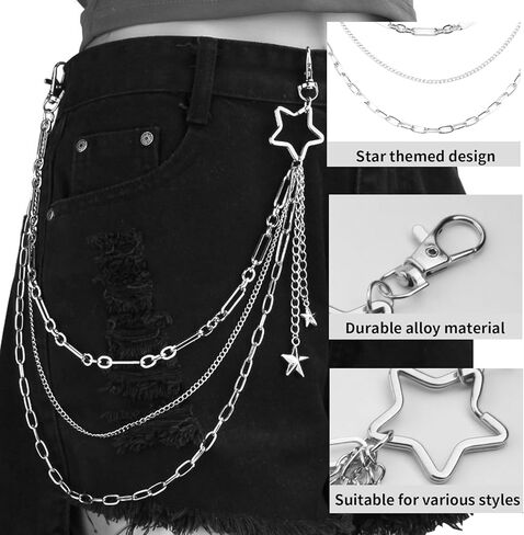 2Pcs Black Y2k Star Punk Belt,Studded Punk Rock Grunge EMO Goth Belt for Women,Hip Hop Y2k Accessories in Kuwait
