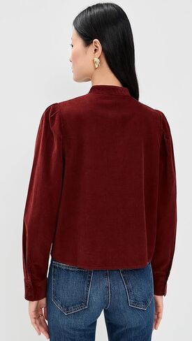 قميص Madewell نسائي بأكمام منتفخة وأزرار في سروال قصير in Saudi Arabia