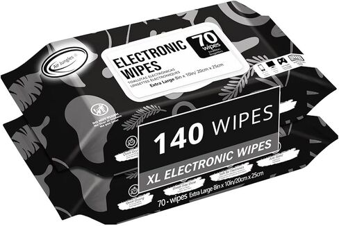 Air Jungles Electronic Wipes 70 Count, 8"x10" Screen Cleaner Wipes for Phones, Laptops, Monitors, TVs, Tablets, Glasses, Keyboards, Quick Dry, Computer and Electronic Cleaning Wipes in Kuwait