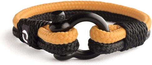 Mens Rope Bracelet - Stainless Steel Black Shackle, Extremely Durable and Scratch Resistant Waterproof Paracord, Handmade, Nautical Wristband for Men in Kuwait