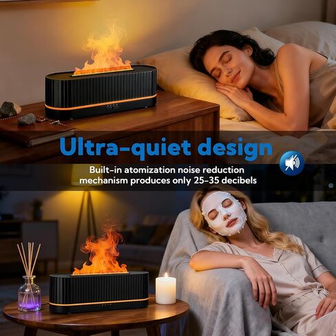 3 Pack Essential Oil Diffuser 7 Colors LED Light Flame Essential Oil Diffuser with Remote Control 260ml Ultrasonic Aroma Diffusers with Cool Mist for Home Bedroom Office Spa Yoga Room Gift,Black in Saudi Arabia