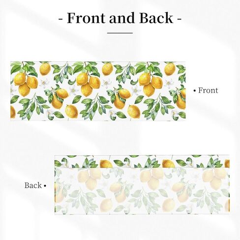 Summer Lemon Flowers Kitchen Valance Curtain 54x18 inch Light Filtering Curtain with Rod Pocket for Bathroom Living Room Small Windows in Saudi Arabia
