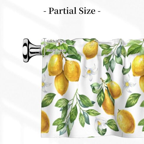Summer Lemon Flowers Kitchen Valance Curtain 54x18 inch Light Filtering Curtain with Rod Pocket for Bathroom Living Room Small Windows in Saudi Arabia
