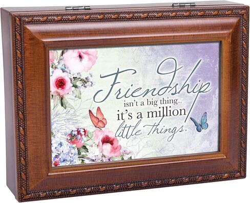 Cottage Garden Friendship Things Woodgrain Rope Trim Music Box Plays That's What Friends are for in Saudi Arabia