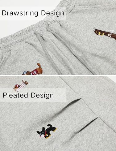 Vamtac التطريز جرو Sweatpants فضفاض بنطال ذو قصة أرجل واسعة للجنسين الرباط عادية Y2k برميل مع جيوب in Kuwait