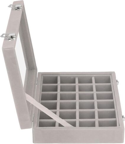 Small Jewelry Box Organizer-24 Compartments for Earrings, Rings & Necklaces, Lockable Travel Storage Case with Soft Interior in Saudi Arabia