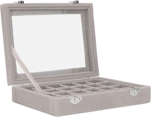 Small Jewelry Box Organizer-24 Compartments for Earrings, Rings & Necklaces, Lockable Travel Storage Case with Soft Interior in Saudi Arabia
