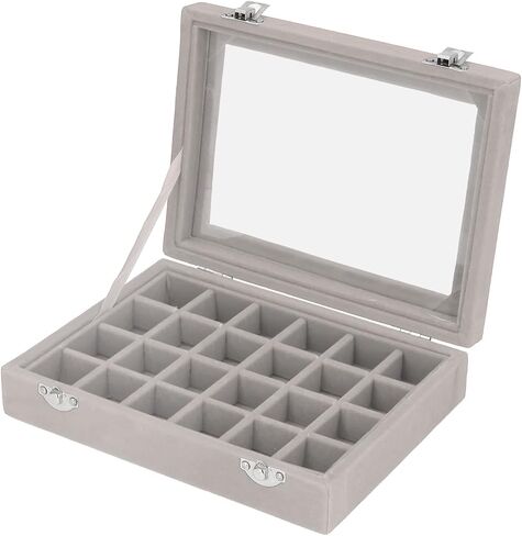 Small Jewelry Box Organizer-24 Compartments for Earrings, Rings & Necklaces, Lockable Travel Storage Case with Soft Interior in Saudi Arabia