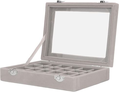 Small Jewelry Box Organizer-24 Compartments for Earrings, Rings & Necklaces, Lockable Travel Storage Case with Soft Interior in Saudi Arabia