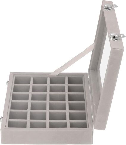 Small Jewelry Box Organizer-24 Compartments for Earrings, Rings & Necklaces, Lockable Travel Storage Case with Soft Interior in Saudi Arabia