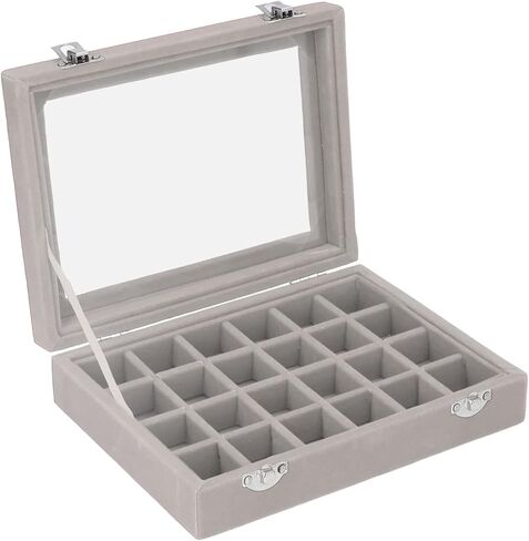 Small Jewelry Box Organizer-24 Compartments for Earrings, Rings & Necklaces, Lockable Travel Storage Case with Soft Interior in Saudi Arabia
