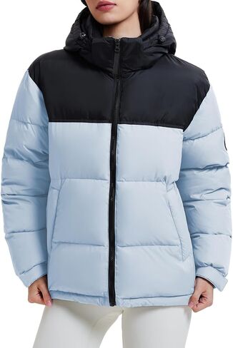 Airfree Women's 800-Down-Fill Puffer Jacket Winter Wind Resistant Water Repellent Warm Zip Pockets Hooded Down Outwear Coat in Saudi Arabia