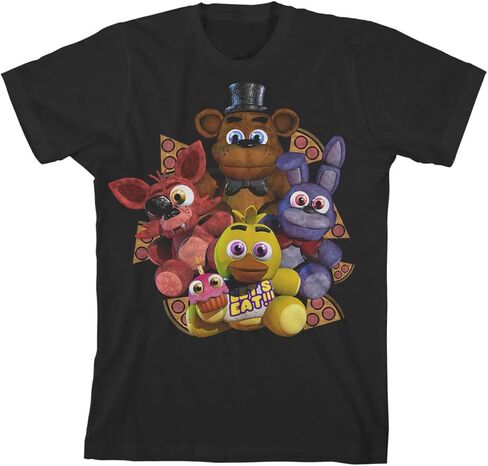 Five Nights at Freddy's Character Plushies Boy's Black T-Shirt in Saudi Arabia
