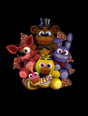 Five Nights at Freddy's Character Plushies Boy's Black T-Shirt in Saudi Arabia